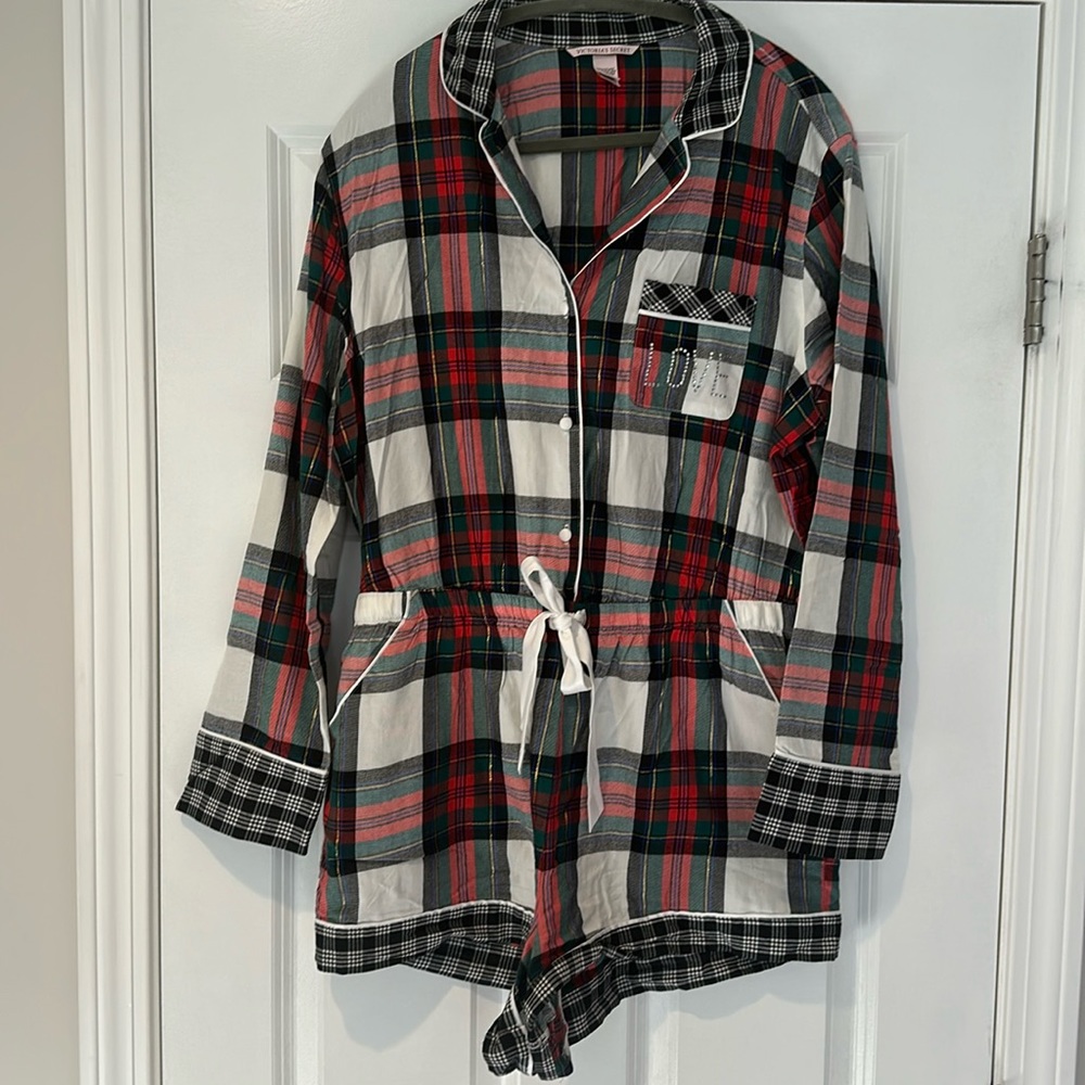 Victorias Secret pajama romper, size L.
